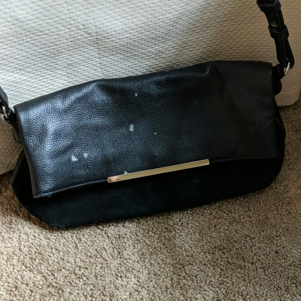 Crossbody leather/suede bag